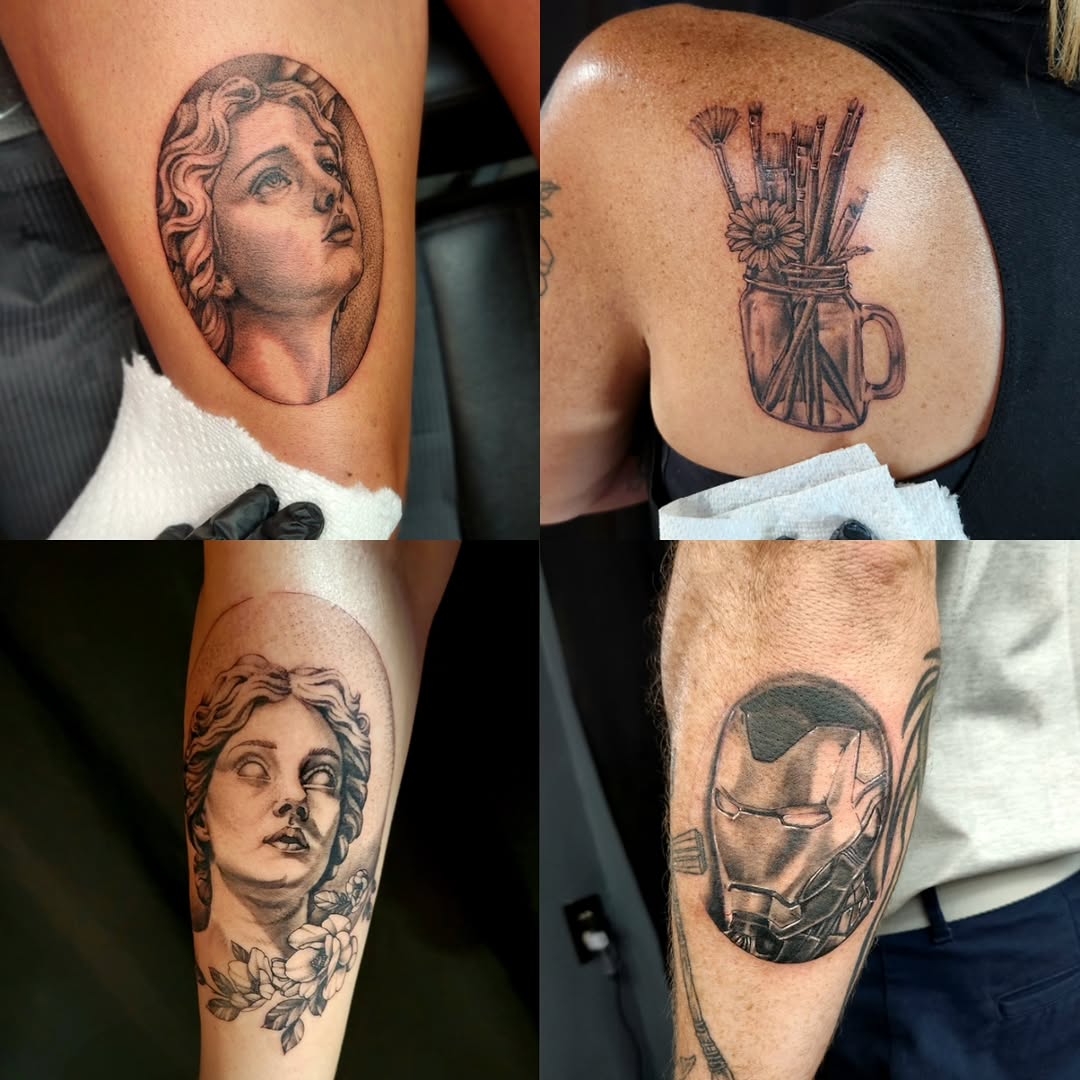Tattoo by @sj.tattooz — realism, black_and_grey