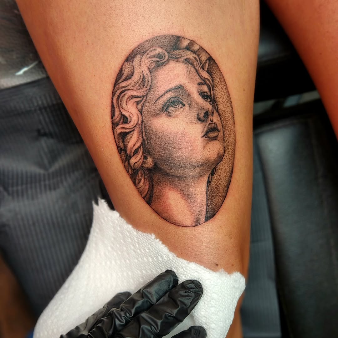 Tattoo by @sj.tattooz — realism, black_and_grey