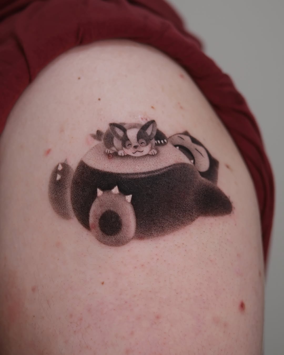 Tattoo by @toki.tattoos — black_and_grey