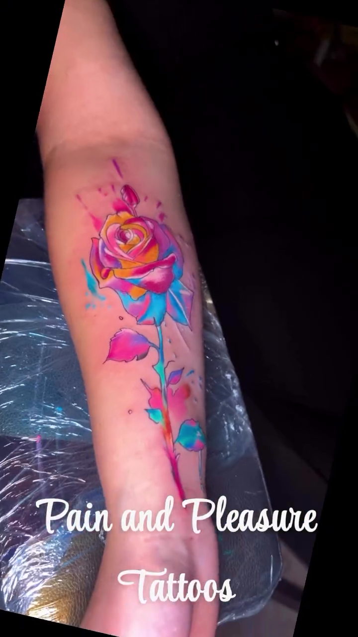 Tattoo by @painandpleasuretattoos505 — watercolor, fine_line