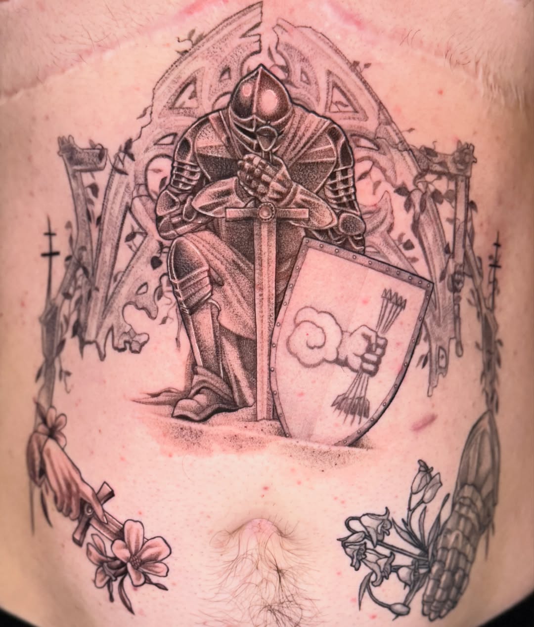 Tattoo by @back_alley_emily — black_and_grey