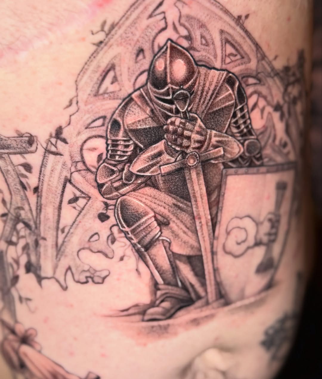 Tattoo by @back_alley_emily — black_and_grey