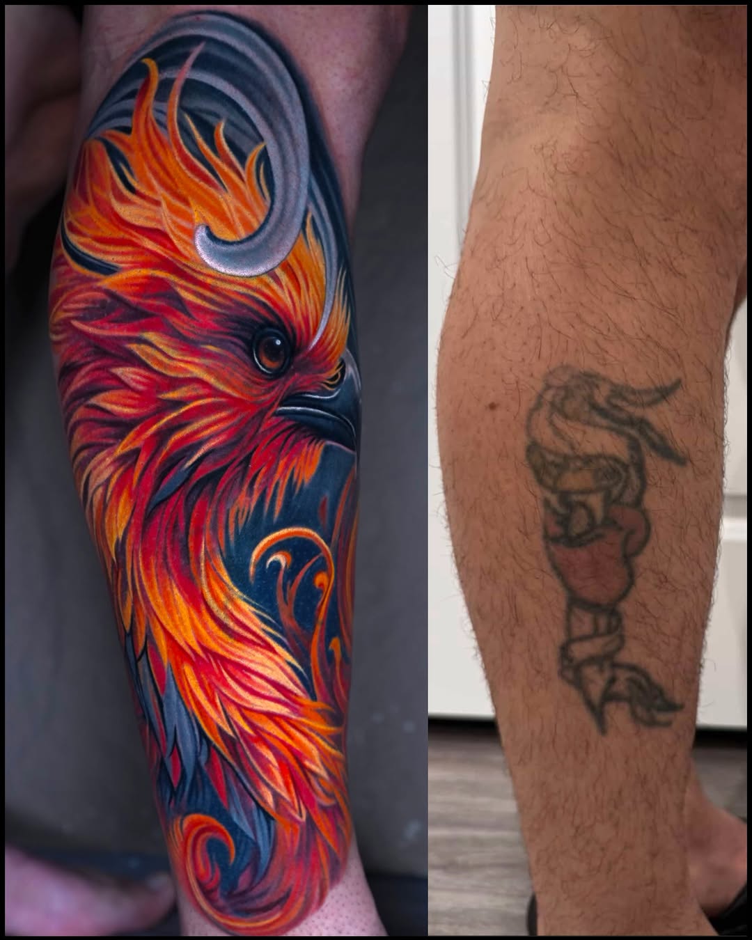 Phoenix realism tattoo on the forearm by Sadier Alfonso