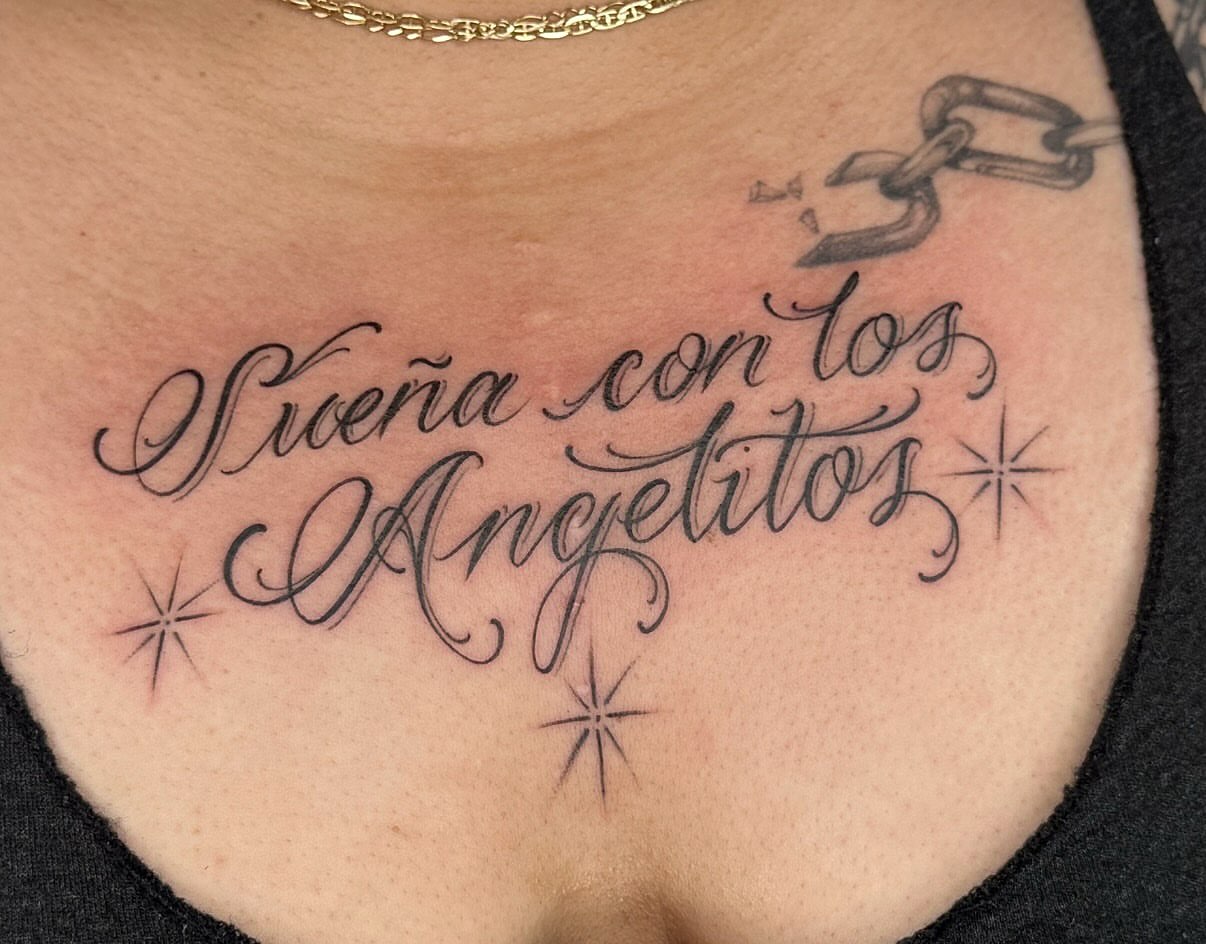 Tattoo by @heidiestradatattoos — lettering_script