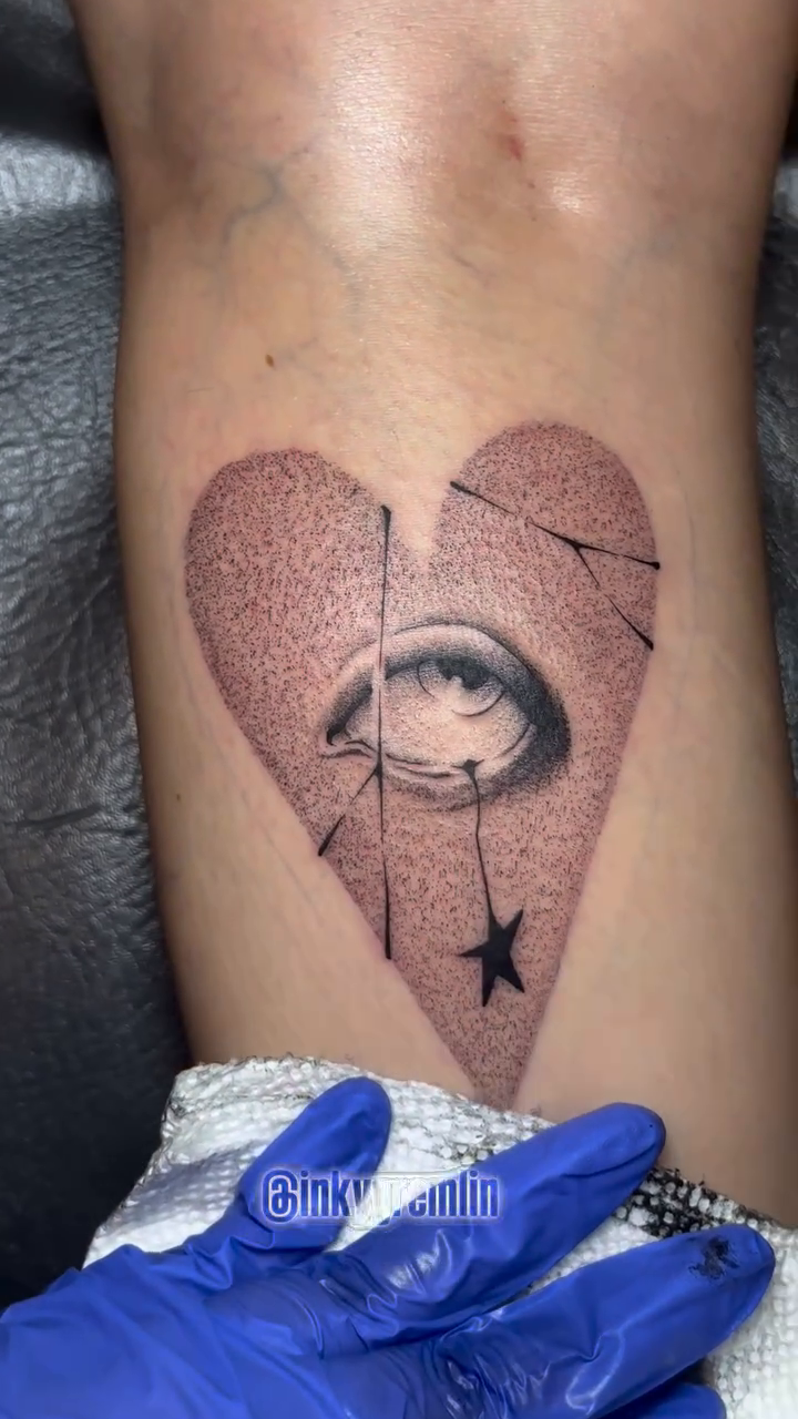 Tattoo by @inkygremlin — dotwork, black_and_grey