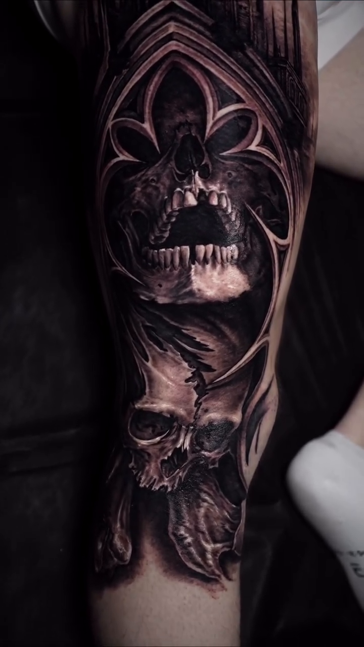Tattoo by @jamesstrickland — dark_realism, black_and_grey