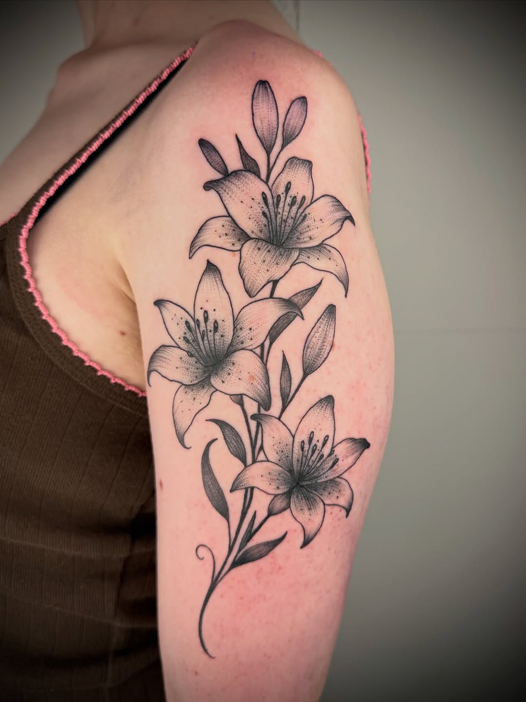 Tattoo by @tattoos.stephanie — black_and_grey, dotwork