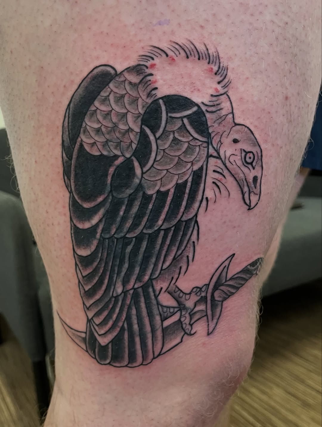 Tattoo by @laceybtattoos — american_traditional, black_and_grey