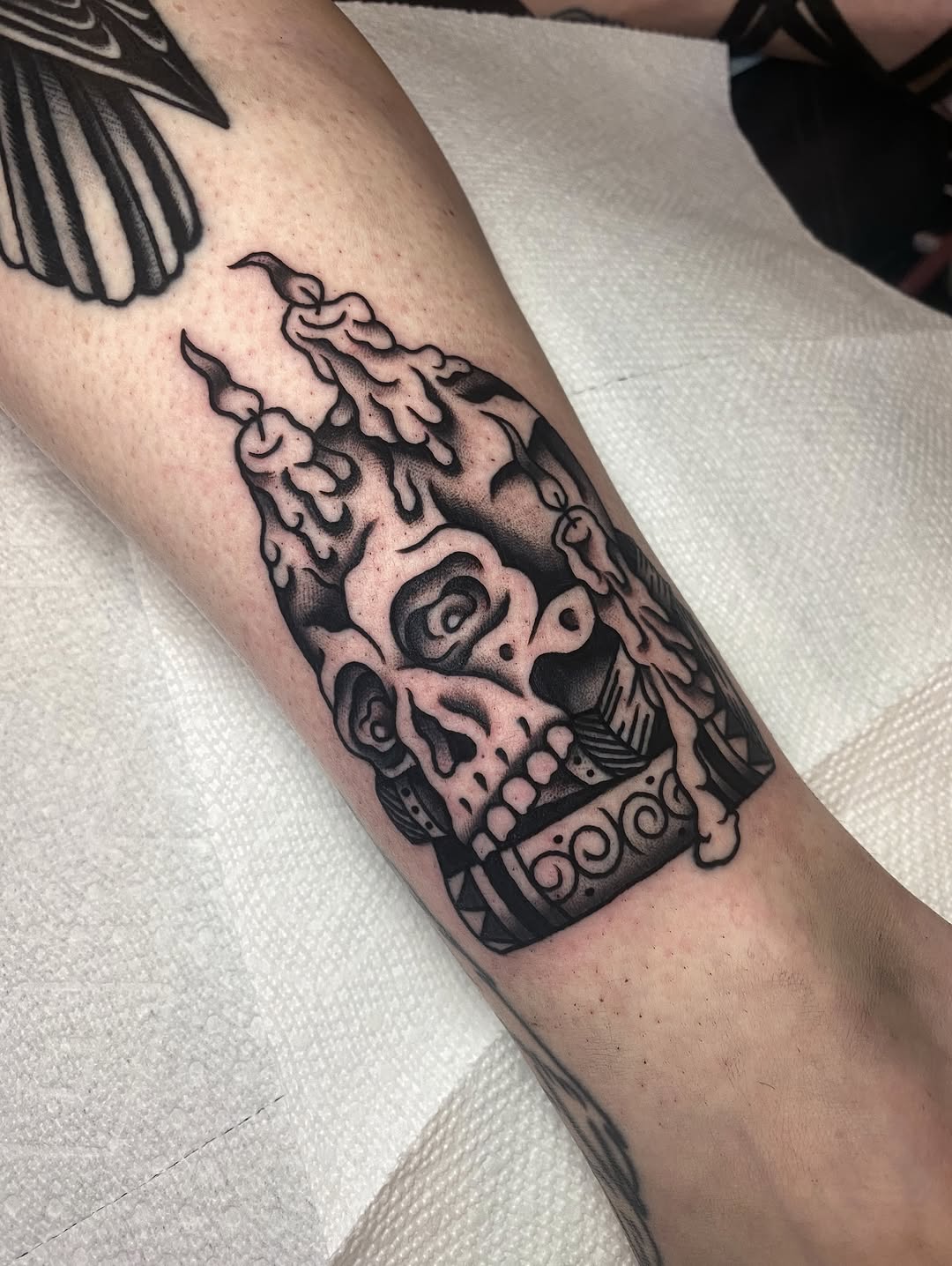 Tattoo by @jgracetattoo — american_traditional, black_and_grey