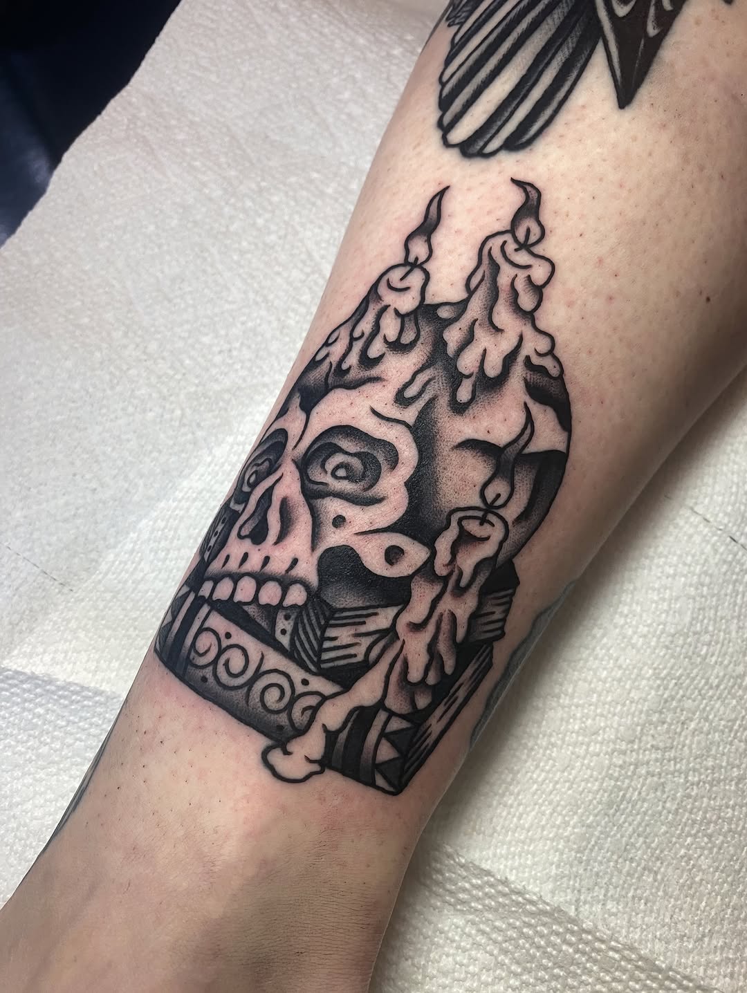 Tattoo by @jgracetattoo — american_traditional, black_and_grey