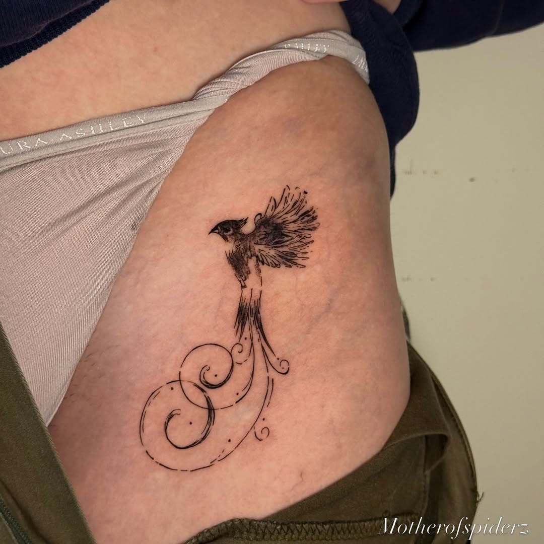 Tattoo by @motherofspiderz β fine_line, black_and_grey