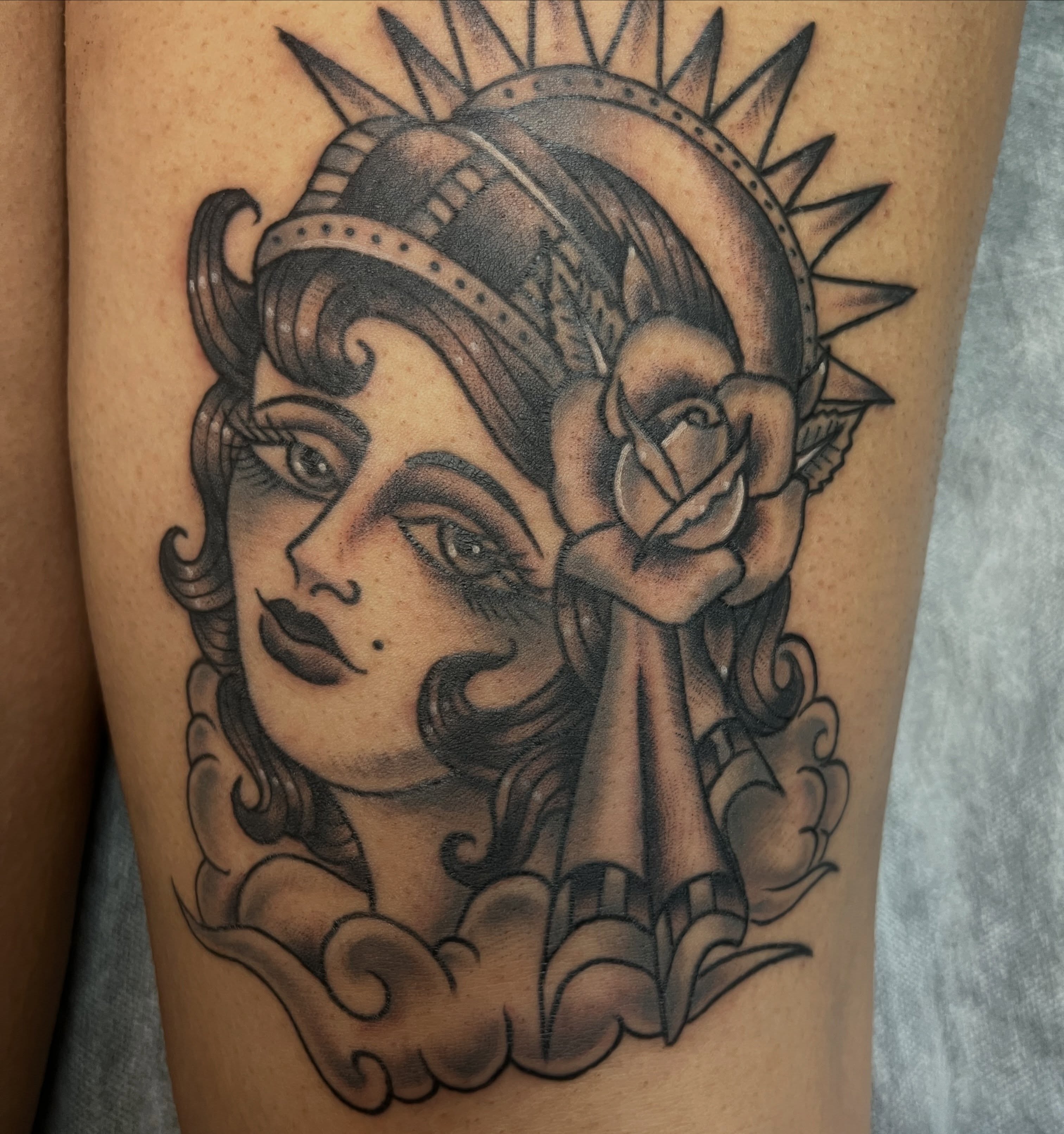 Tattoo by @ghostshipetattoos — american_traditional, black_and_grey
