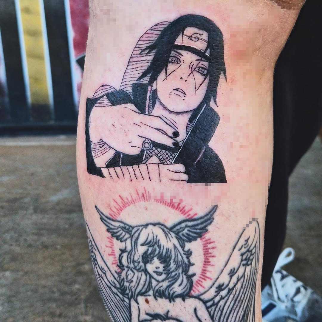Anime character portrait anime tattoo on the forearm by Cielle