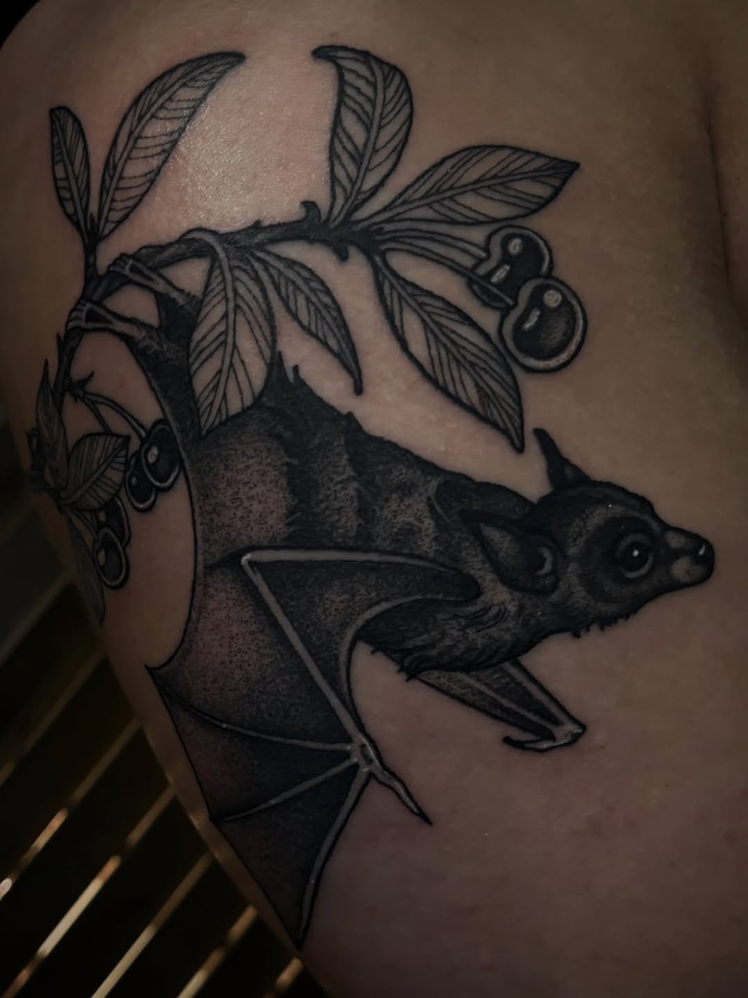 Tattoo by @tk.tattoos — realism, dotwork