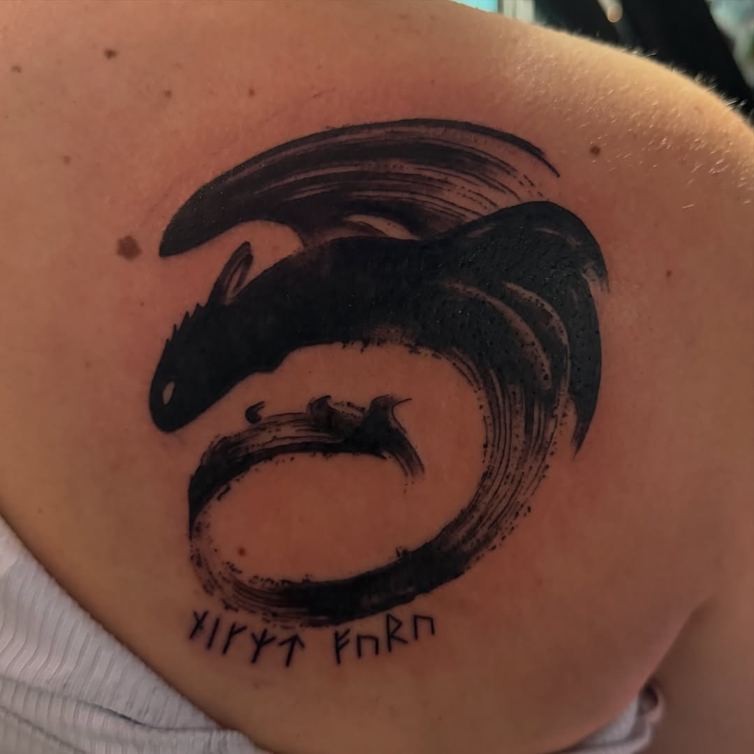 Tattoo by @sinfulwaifu — blackwork, lettering_script