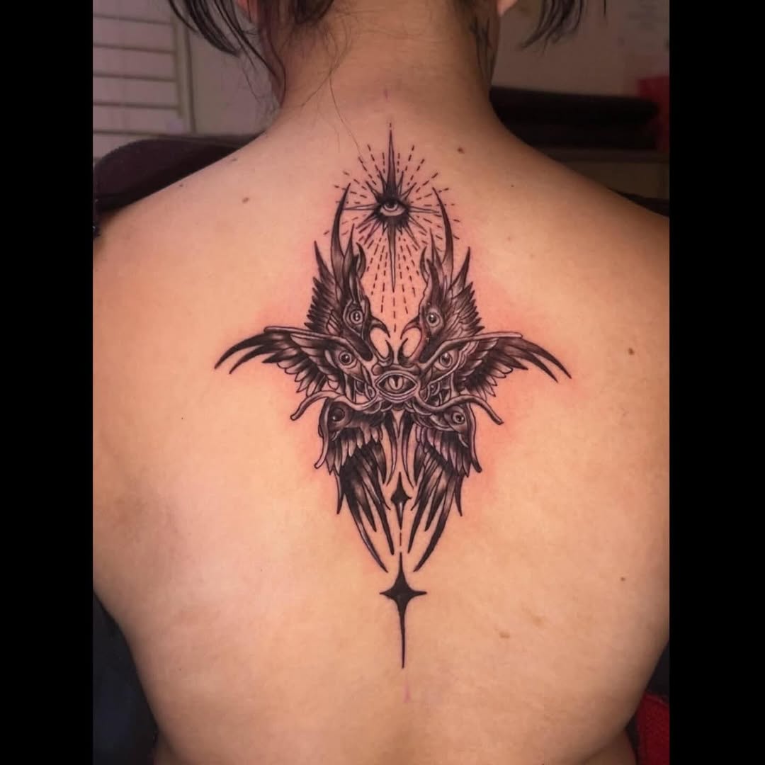 Tattoo by @painandpleasuretattoos505 — blackwork, dark_realism