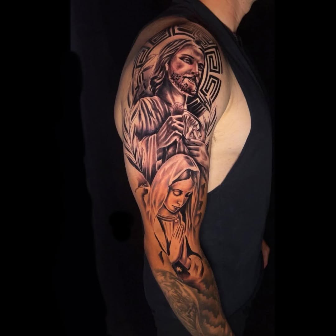 Tattoo by @painandpleasuretattoos505 — realism, black_and_grey