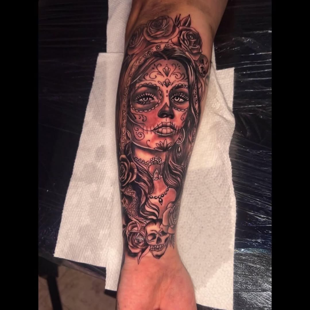 Tattoo by @painandpleasuretattoos505 — black_and_grey, realism
