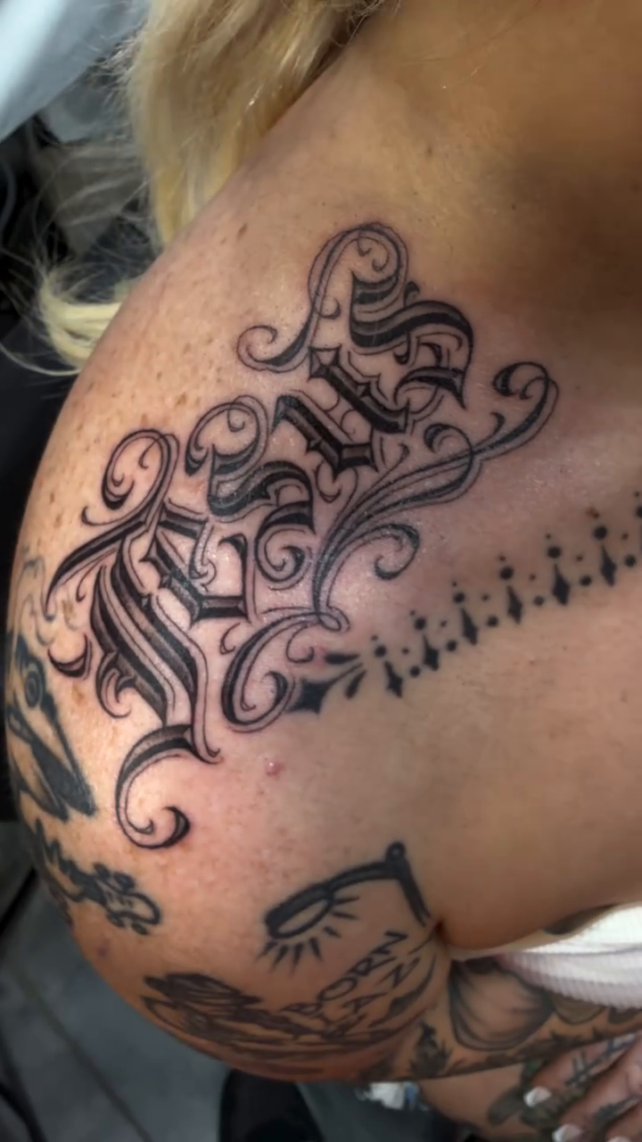 Tattoo by @sirtwice — chicano, lettering_script