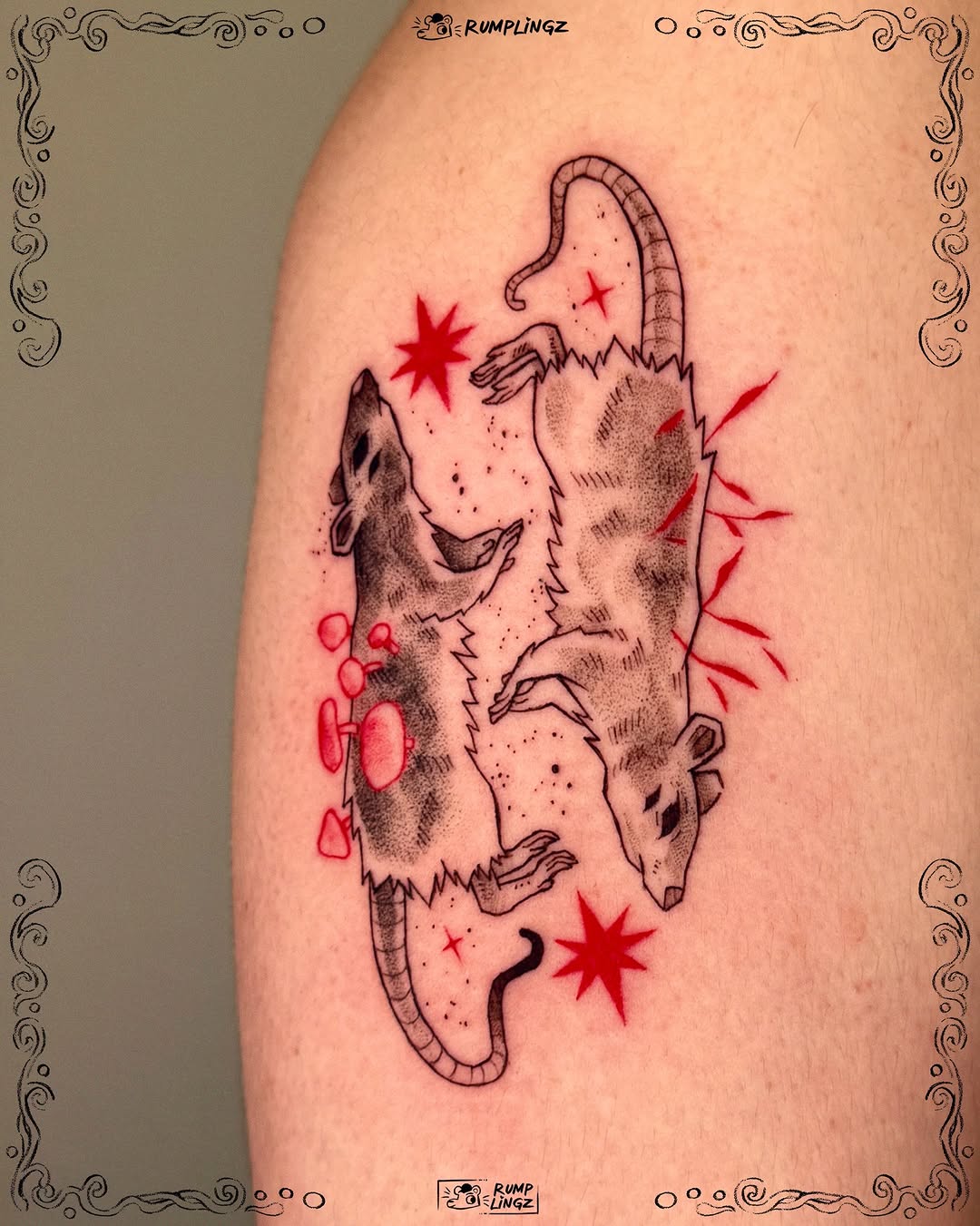 Tattoo by @rumplingz โ black_and_grey, dotwork