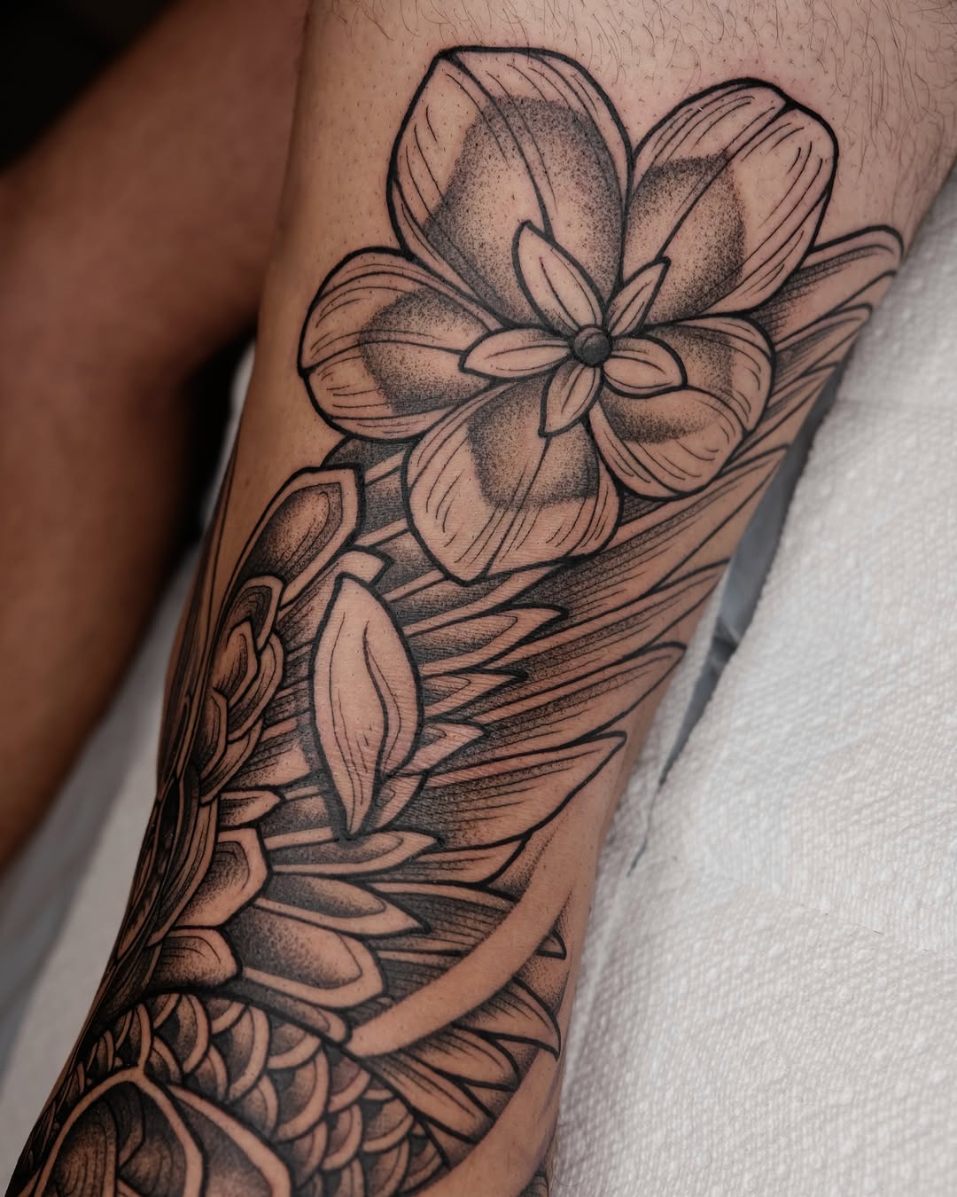 Tattoo by @kylepatricktattoo — dotwork, black_and_grey