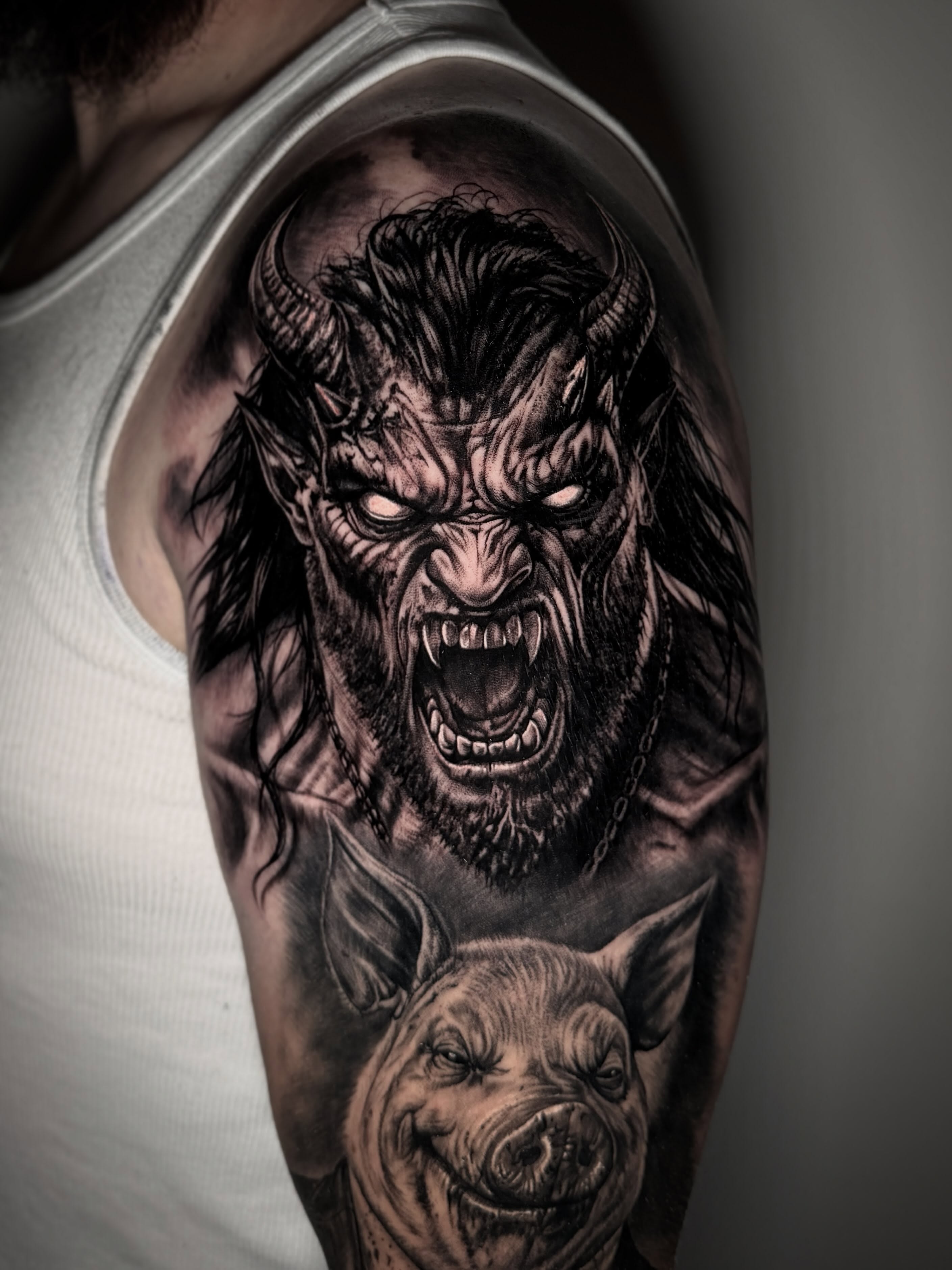 Tattoo by @thomasj_ink — realism, dark_realism