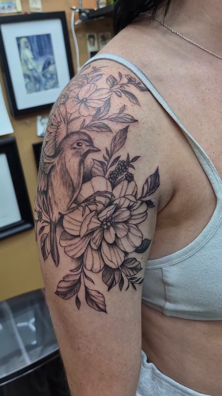 Tattoo by @therealchrisbell — fine_line, black_and_grey