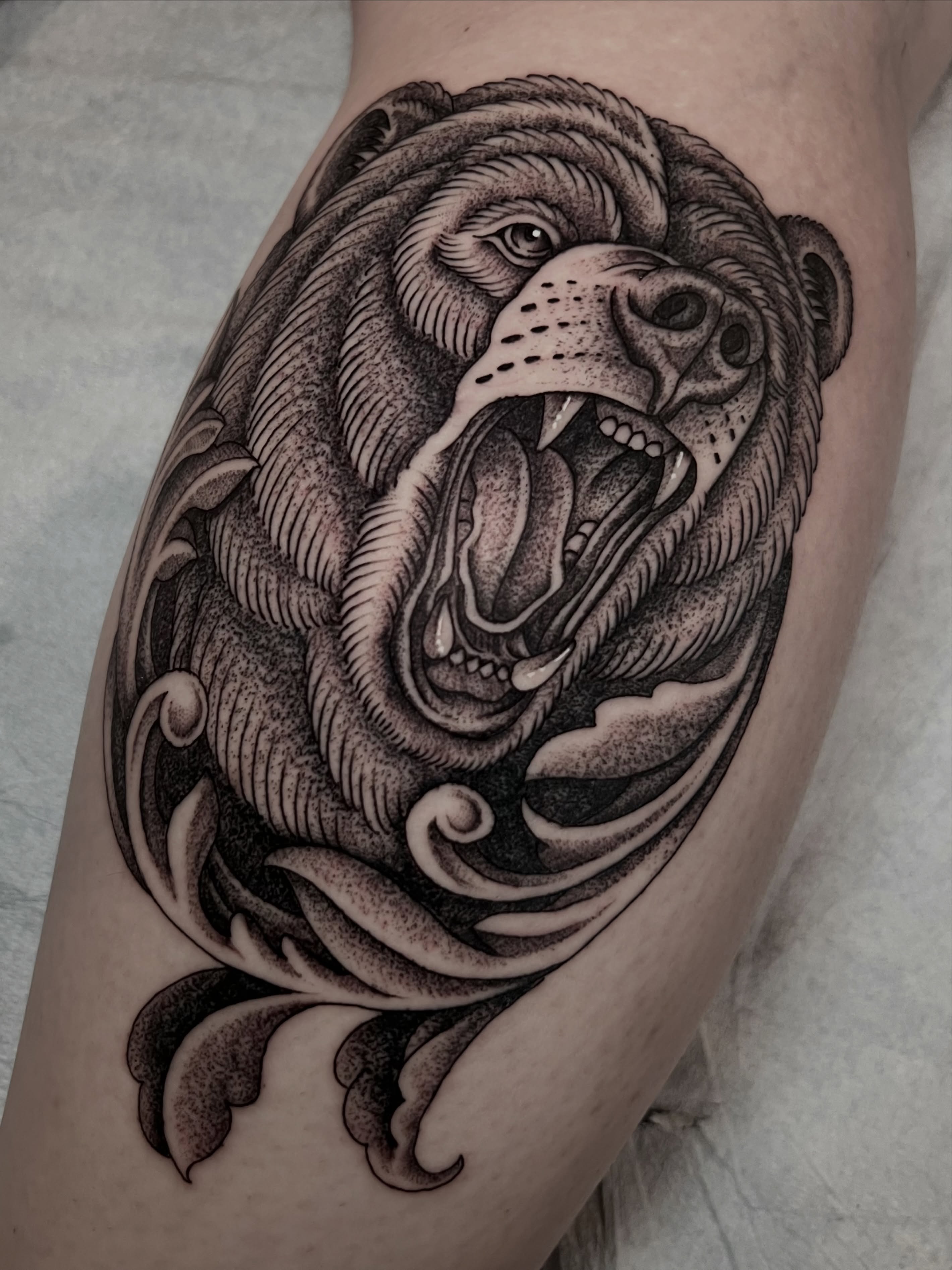 Tattoo by @brandonswansontattoo — black_and_grey, realism