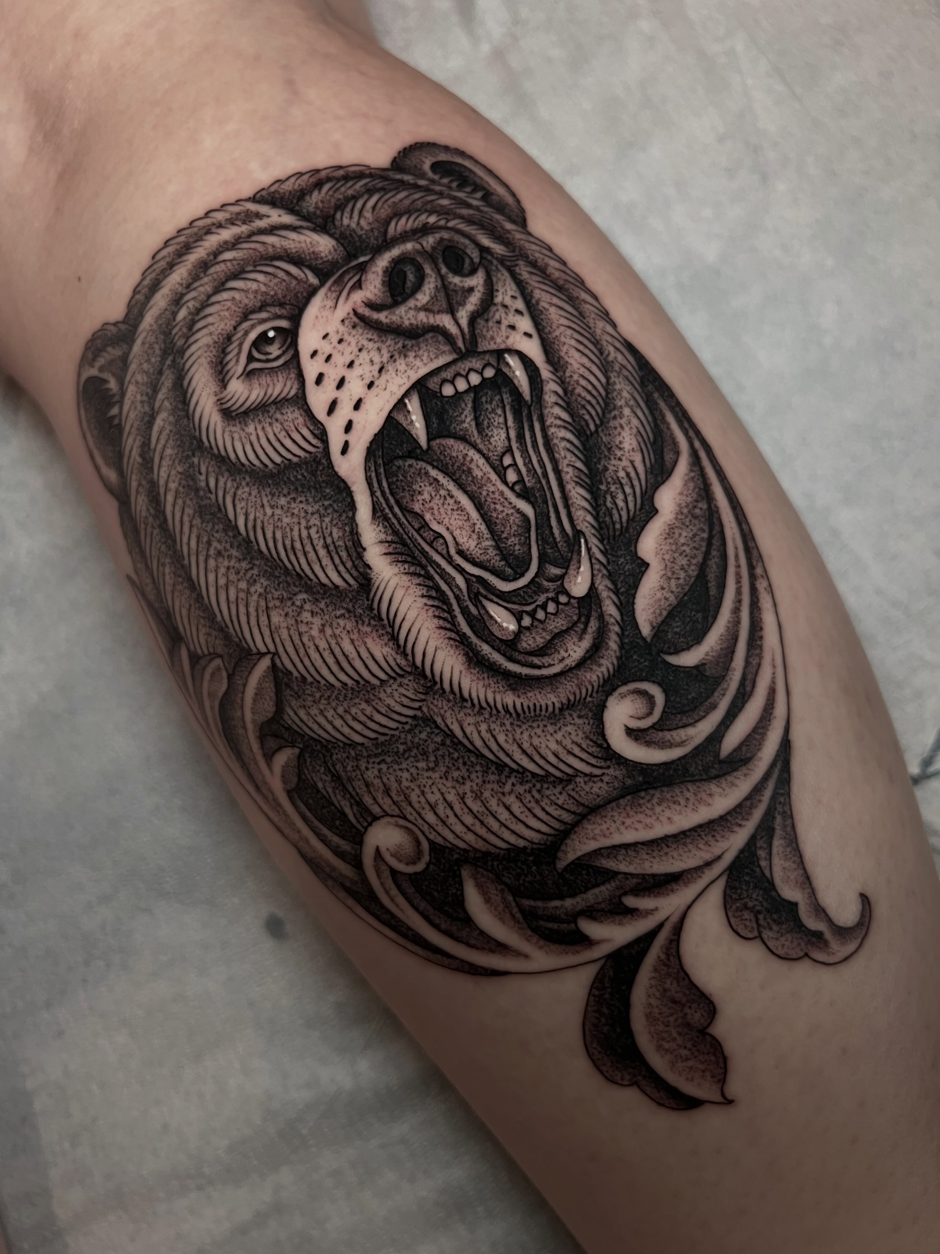 Tattoo by @brandonswansontattoo — dotwork, realism