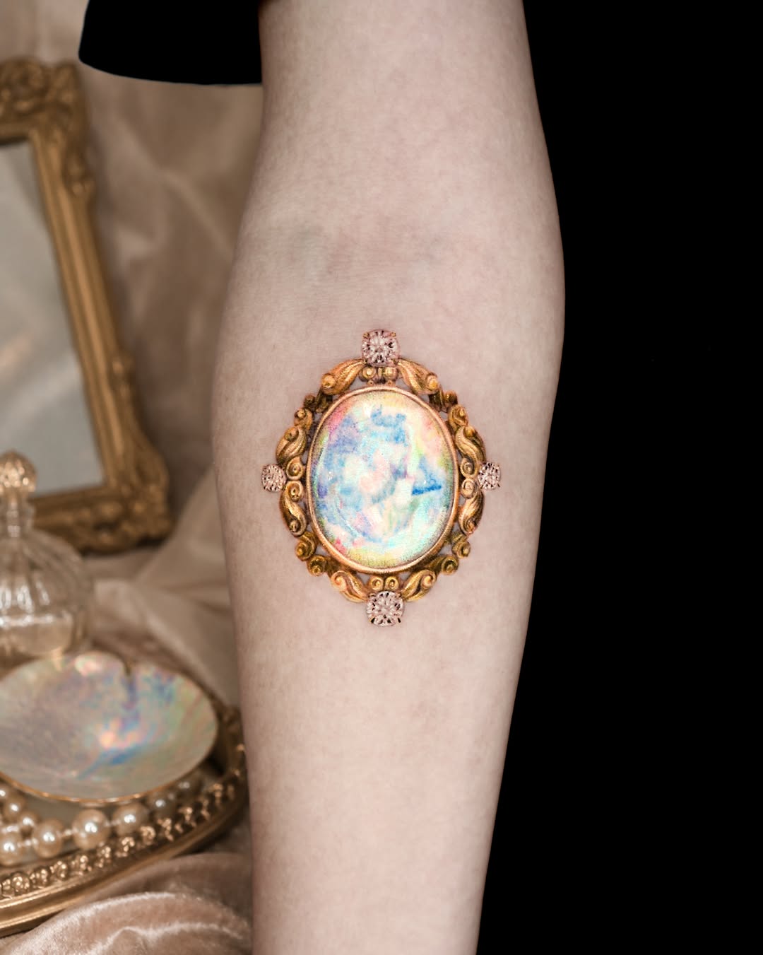 Tattoo by @greeni_tattoo — realism, ornamental