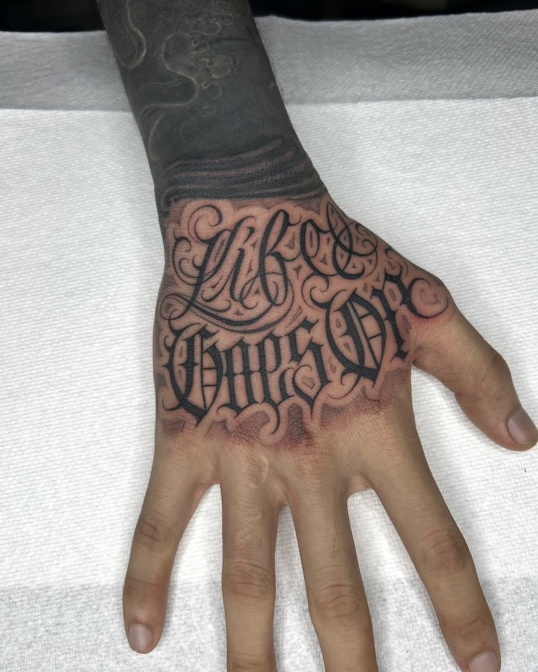 Tattoo by @joon_letters — lettering_script, chicano
