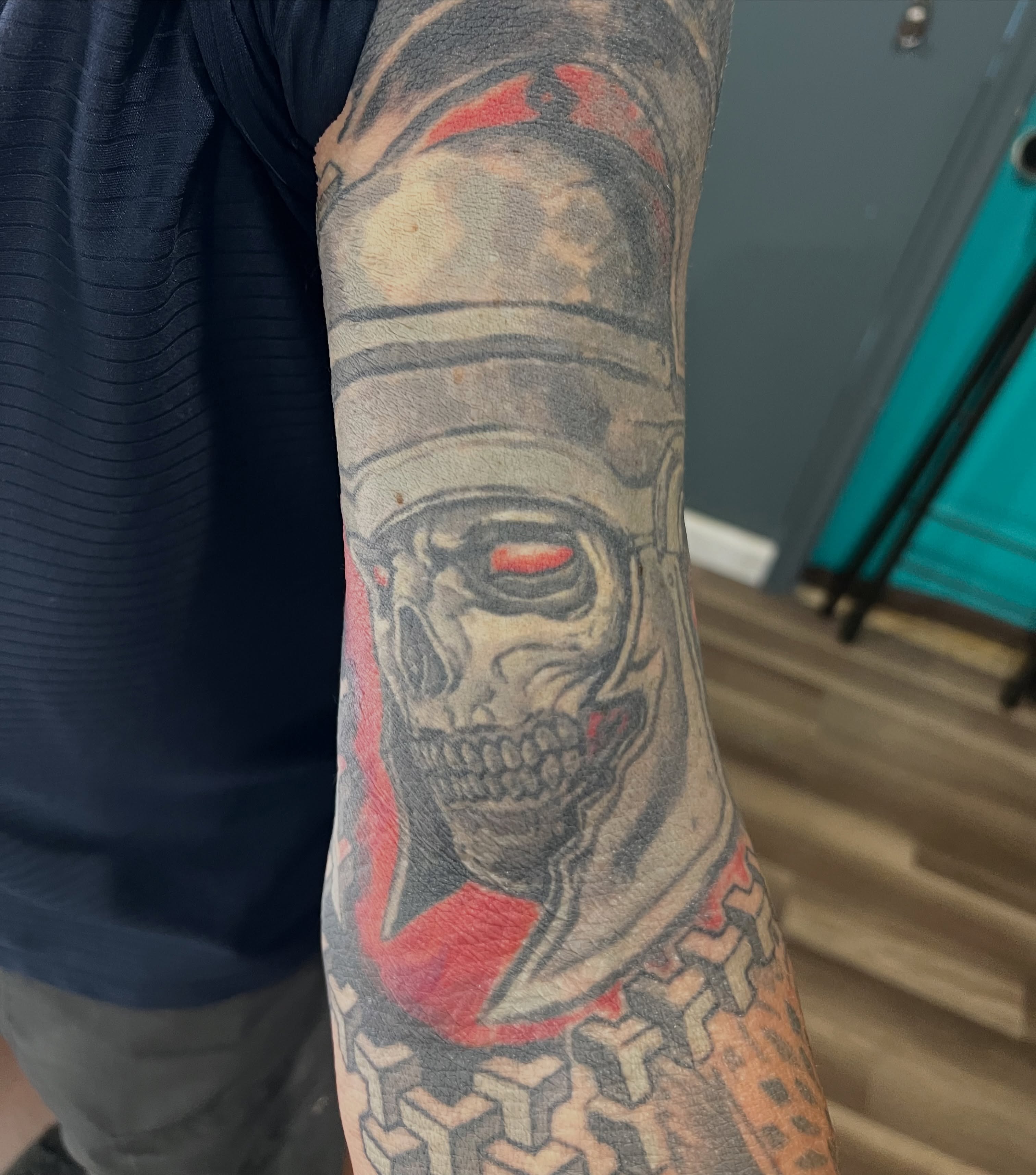 Tattoo by @mrsimontattoo — dark_realism, geometric