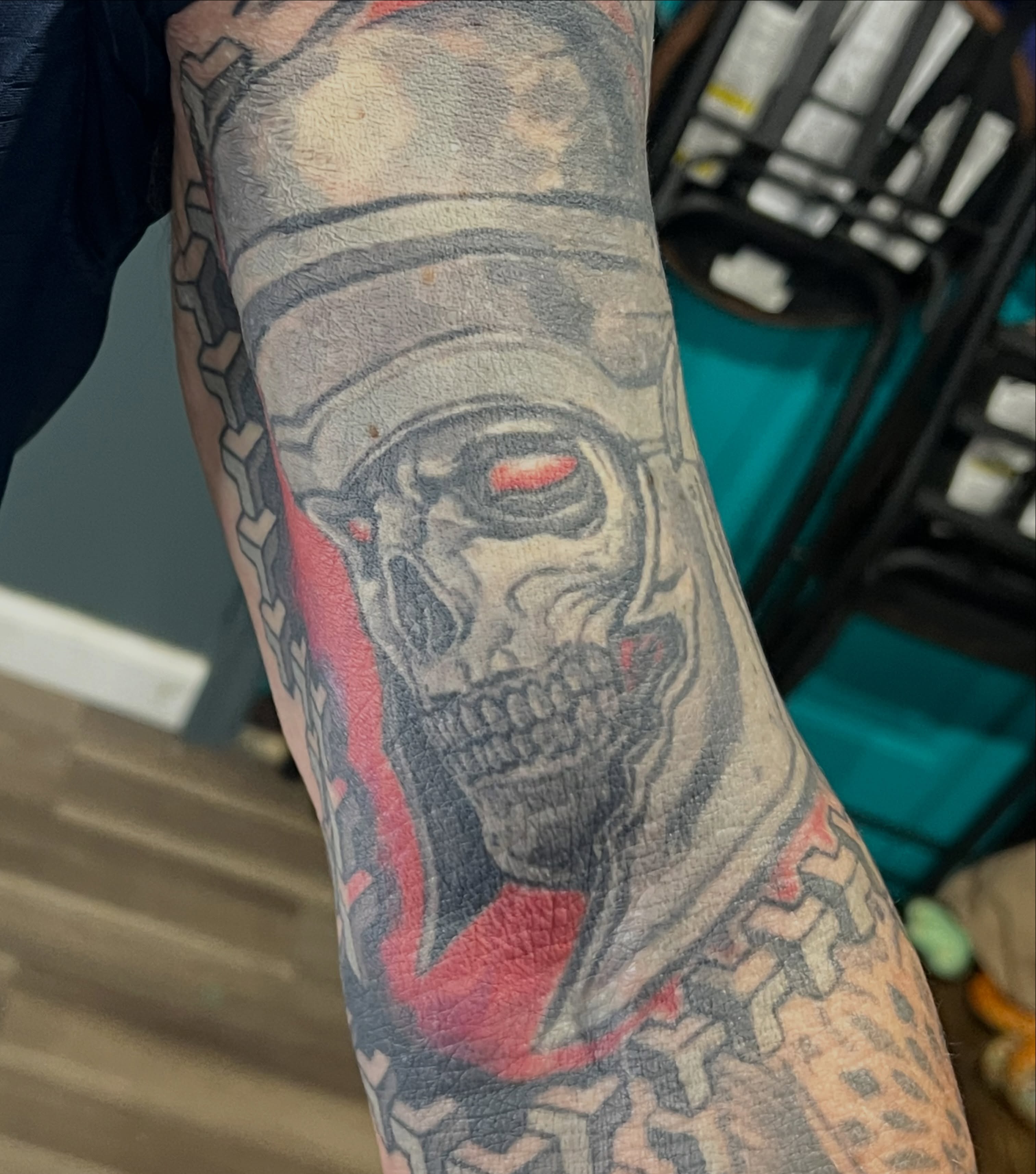 Tattoo by @mrsimontattoo — dark_realism, geometric