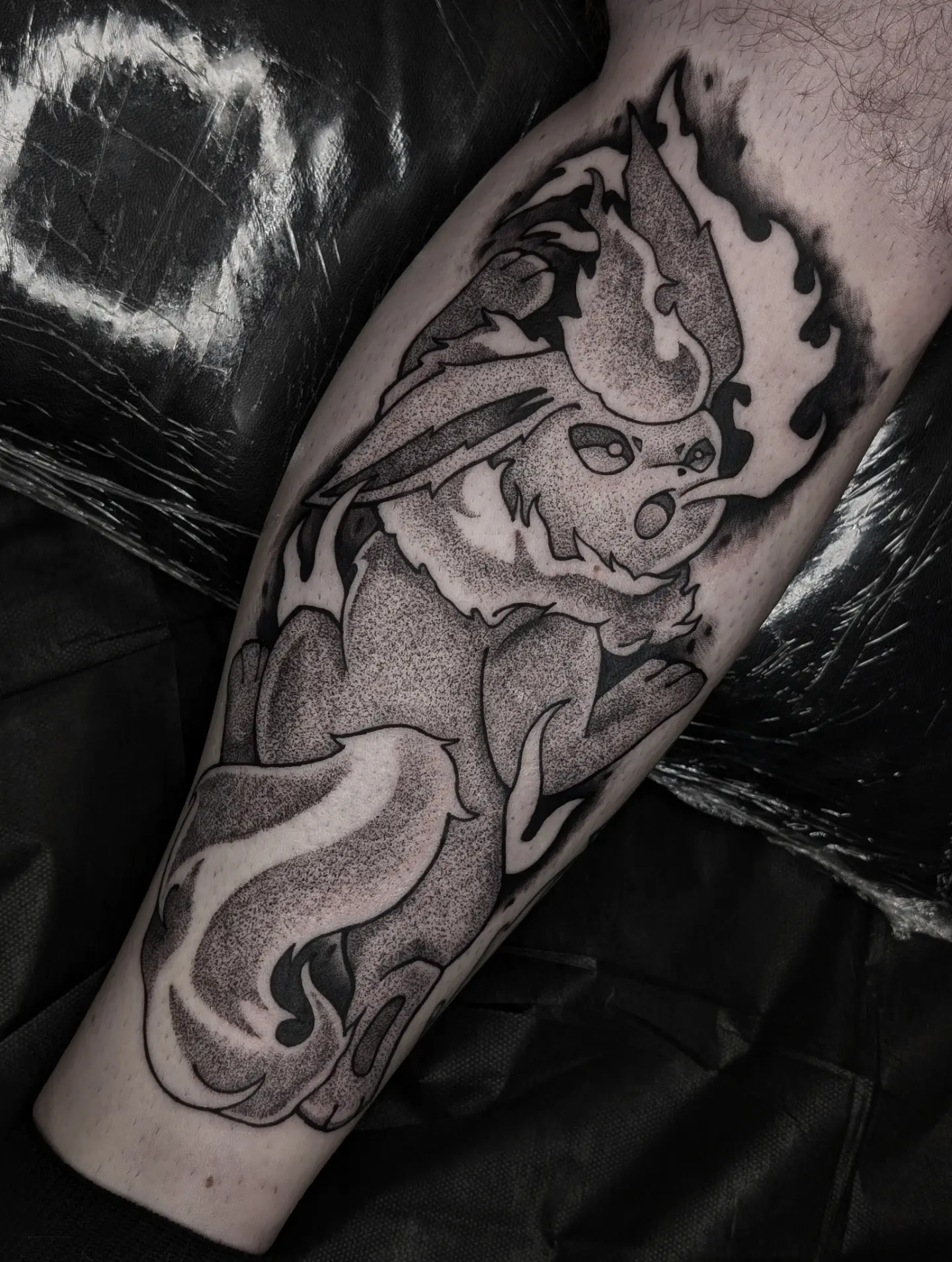 Tattoo by @matchashojo — dotwork, black_and_grey