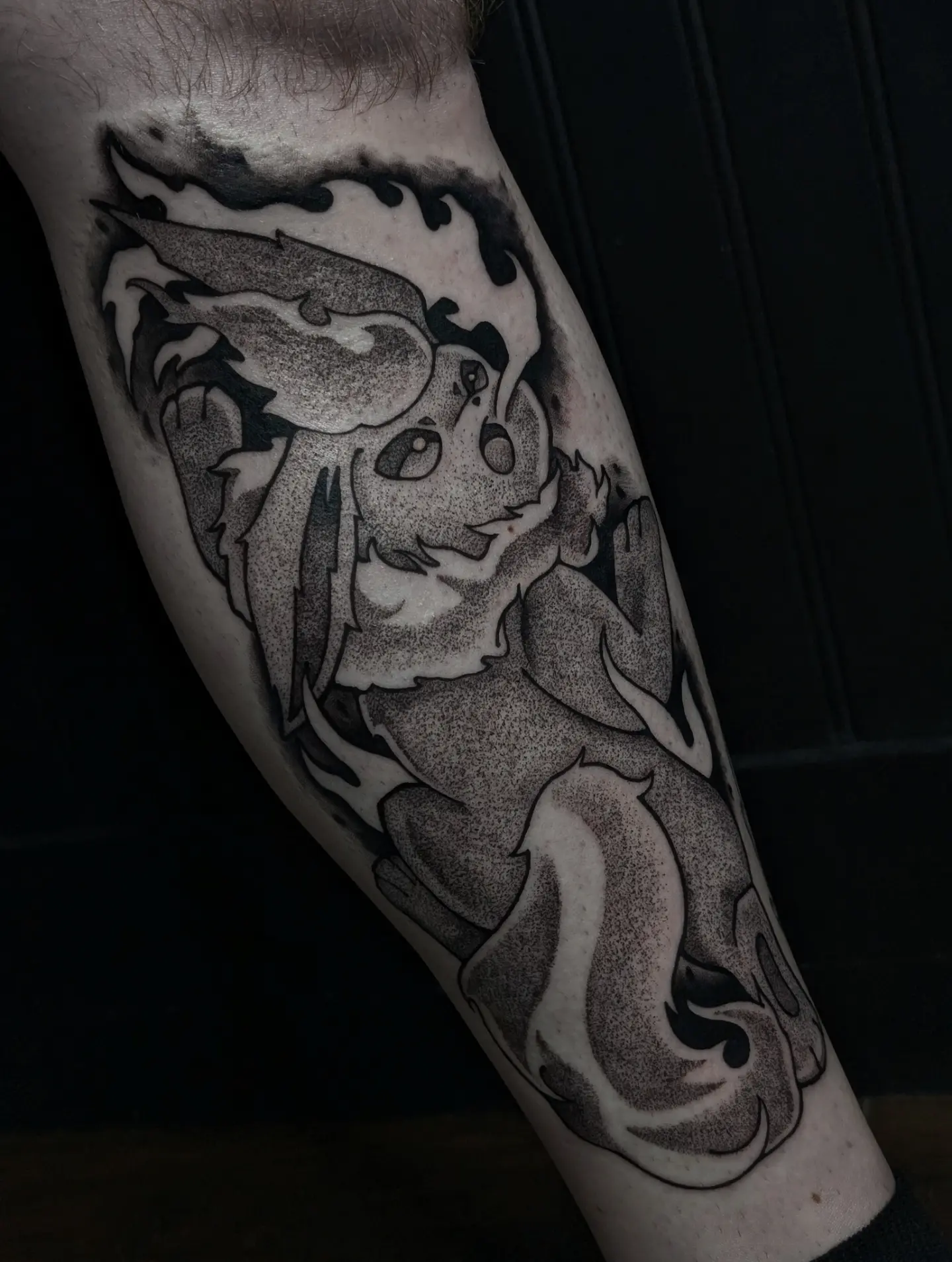 Tattoo by @matchashojo — dotwork, black_and_grey