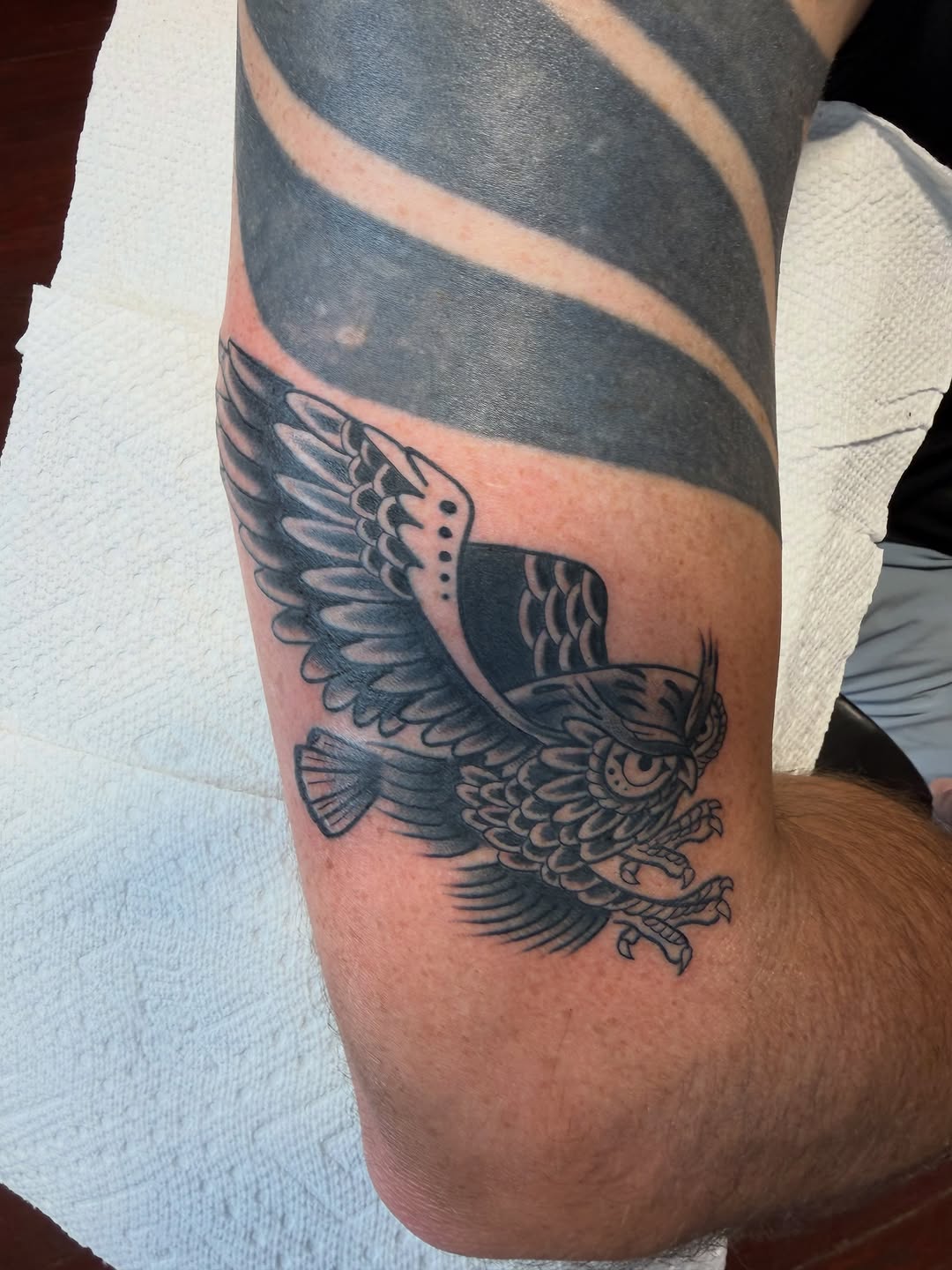 Tattoo by @evanvtattoos — american_traditional, black_and_grey