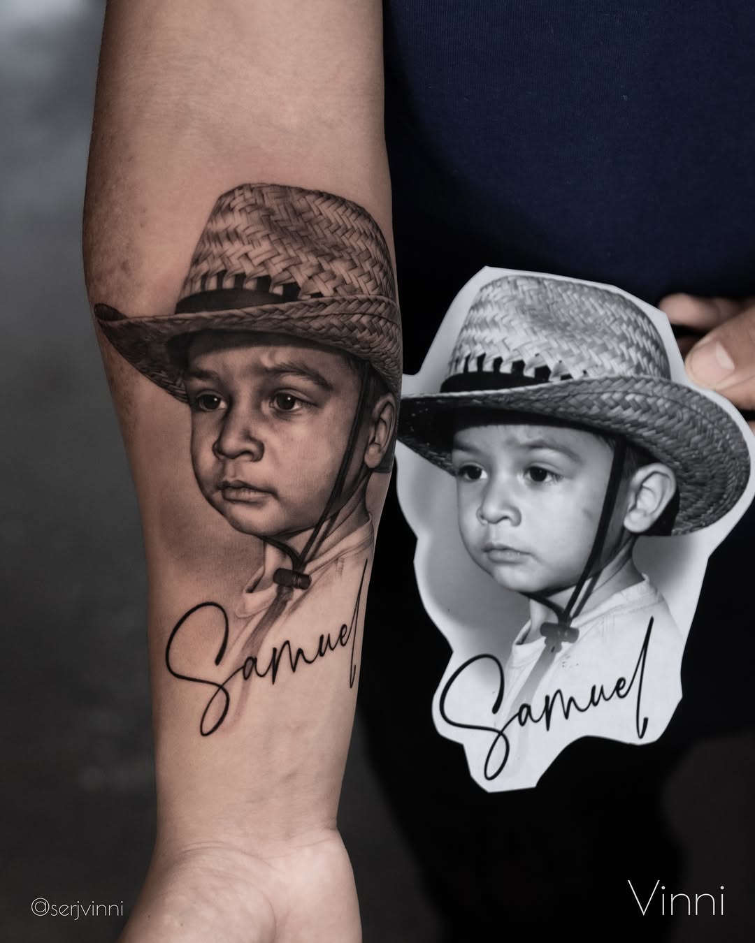 Tattoo by @serjvinni — realism, lettering_script