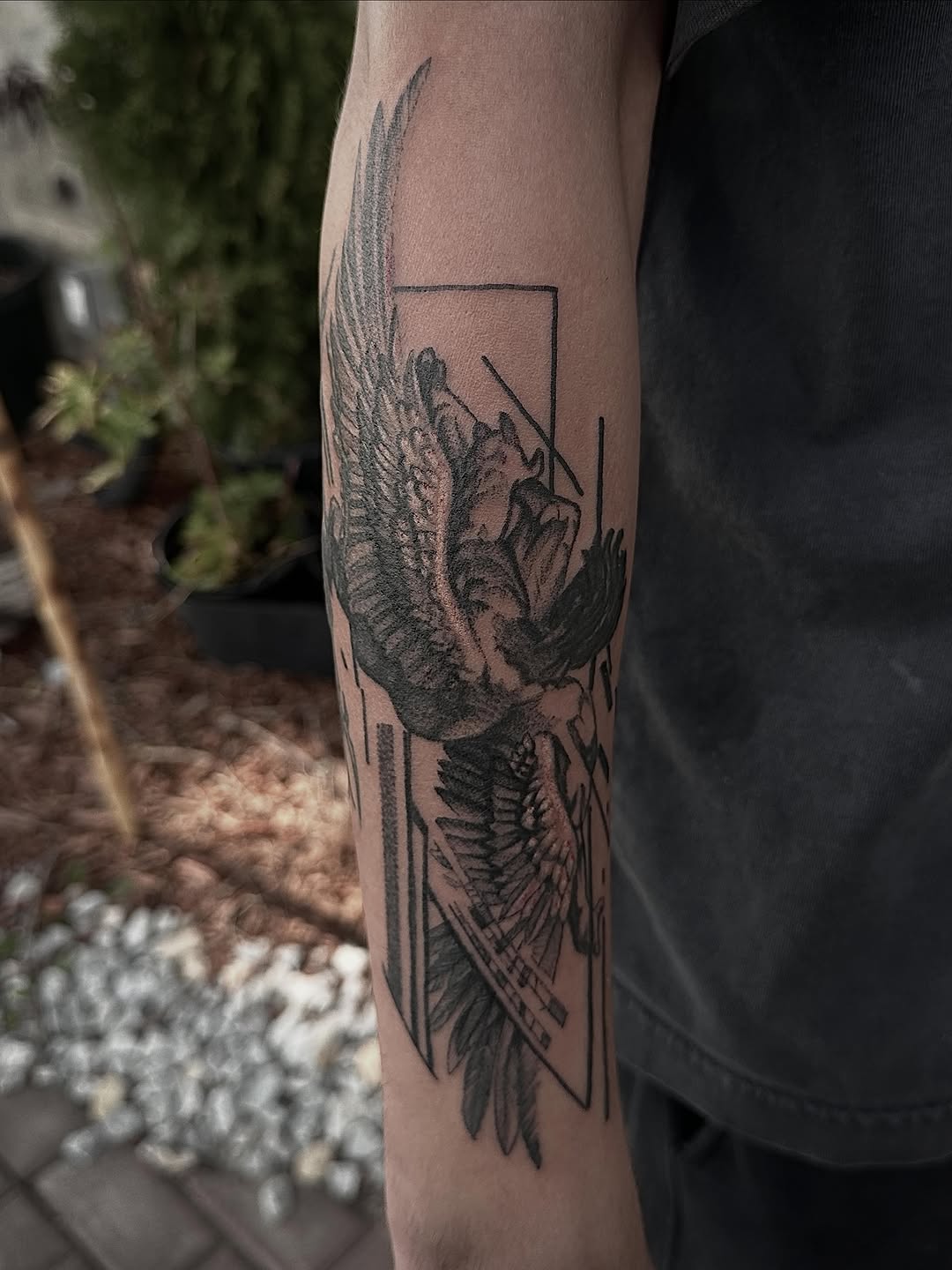 Tattoo by @javierrivera_tattoos — black_and_grey, geometric