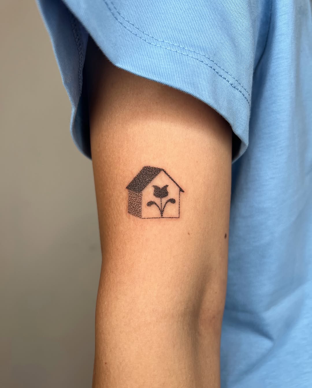 Tattoo by @thankyouforpoking — dotwork, minimalist