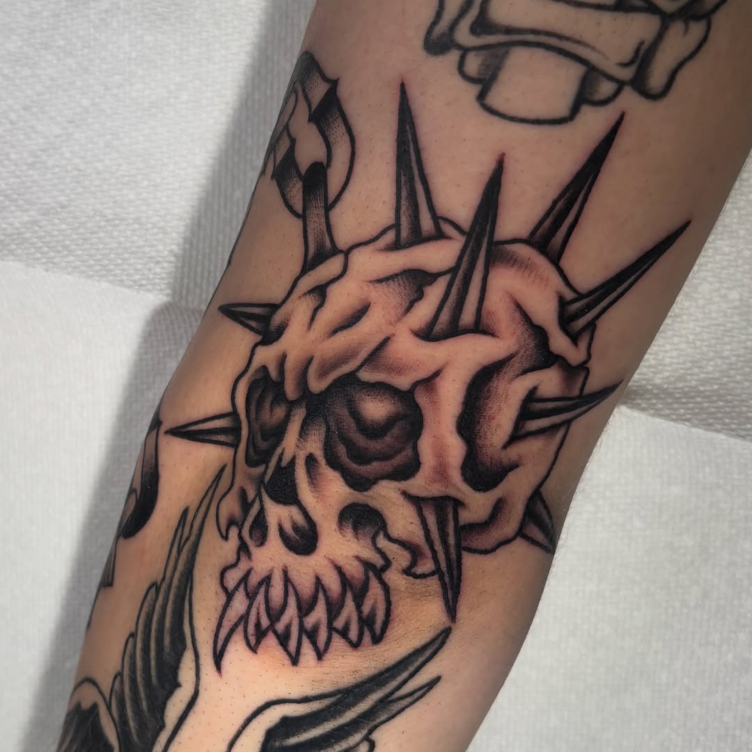 Tattoo by @mattelliotttattoos — american_traditional, black_and_grey