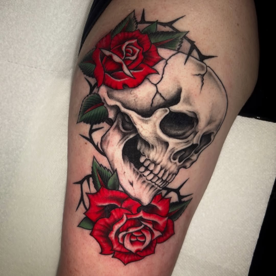 Tattoo by @mattelliotttattoos — american_traditional, black_and_grey