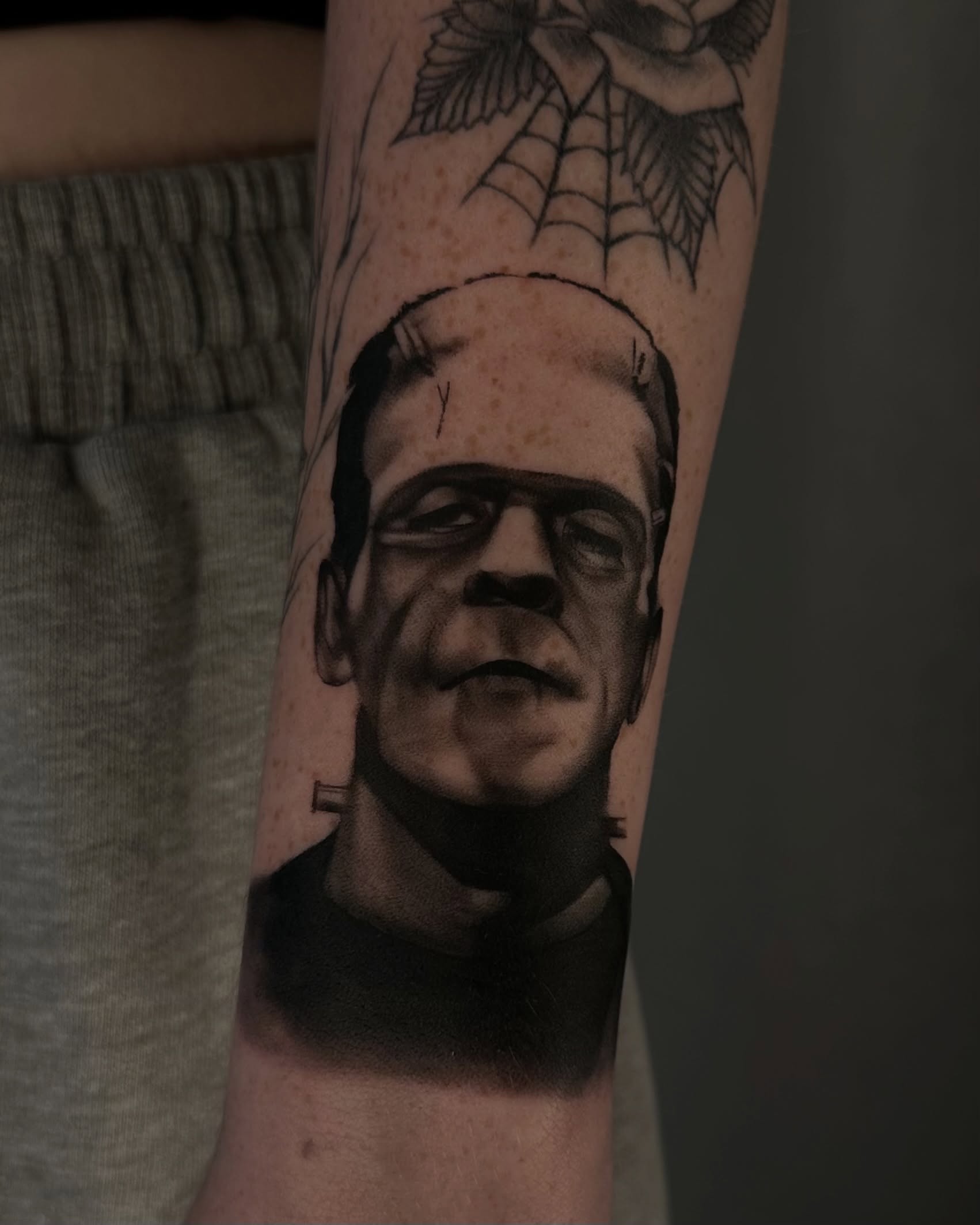 Frankenstein's monster realism tattoo on the forearm by belen (bae-lin)🇺🇾, Mesa, Arizona