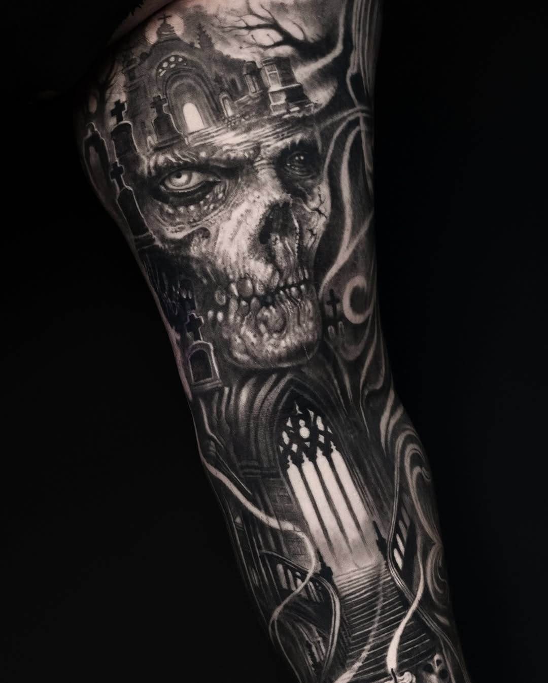 Tattoo by @mumia916 — dark_realism, black_and_grey