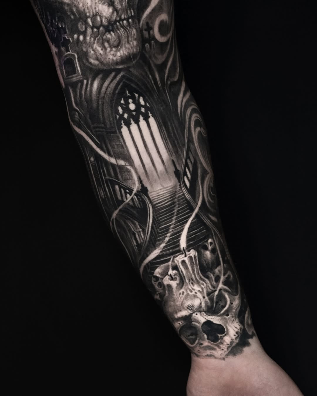 Tattoo by @mumia916 — dark_realism, black_and_grey