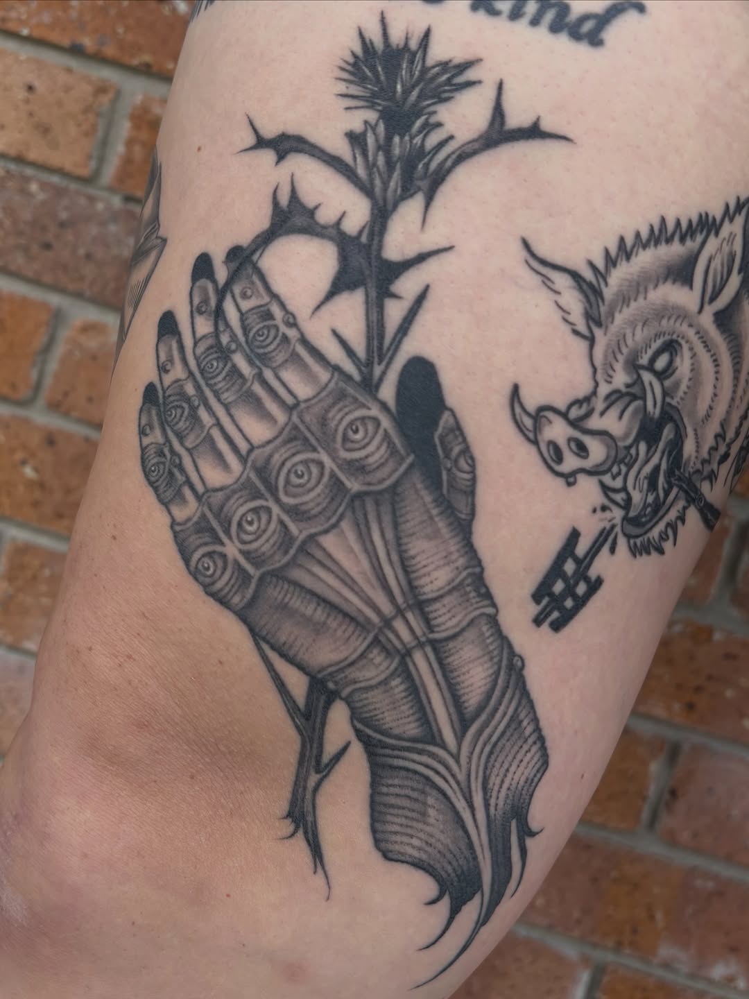 Tattoo by @mylajanetattoos — black_and_grey, dark_realism
