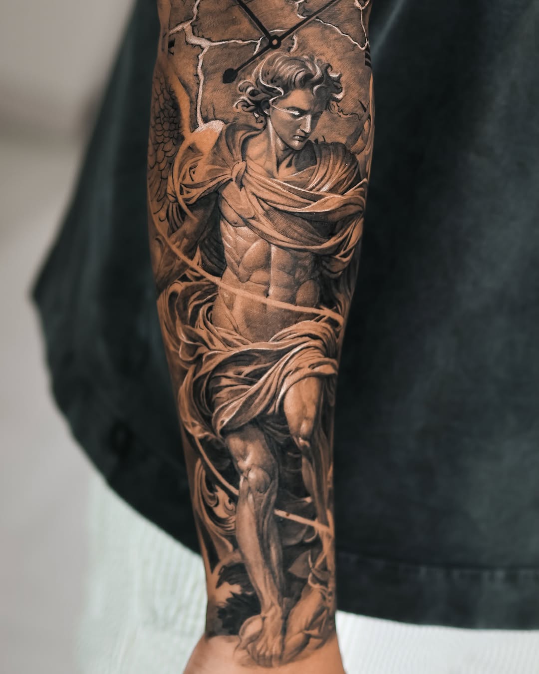 Tattoo by @tattooist_reset β realism, black_and_grey