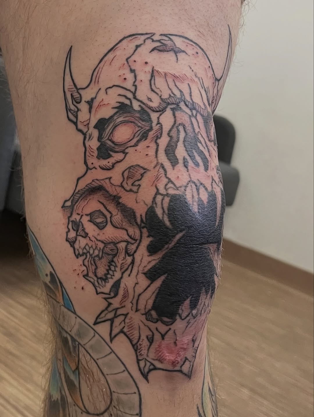 Tattoo by @laceybtattoos — blackwork, dark_realism
