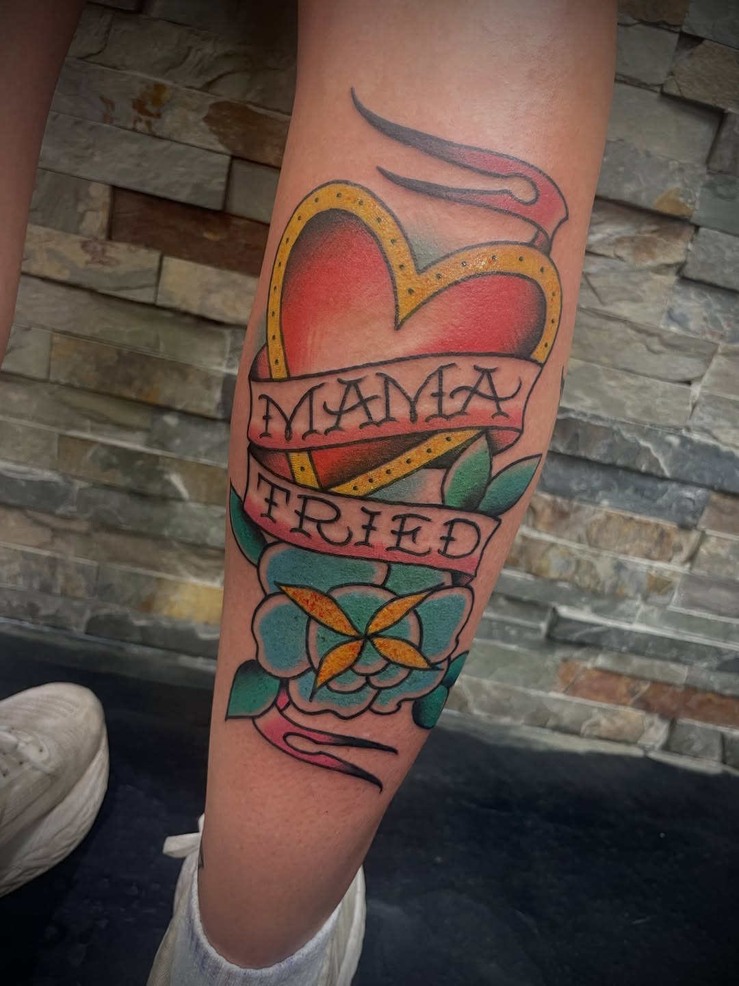 Tattoo by @jasonansley — american_traditional, lettering_script