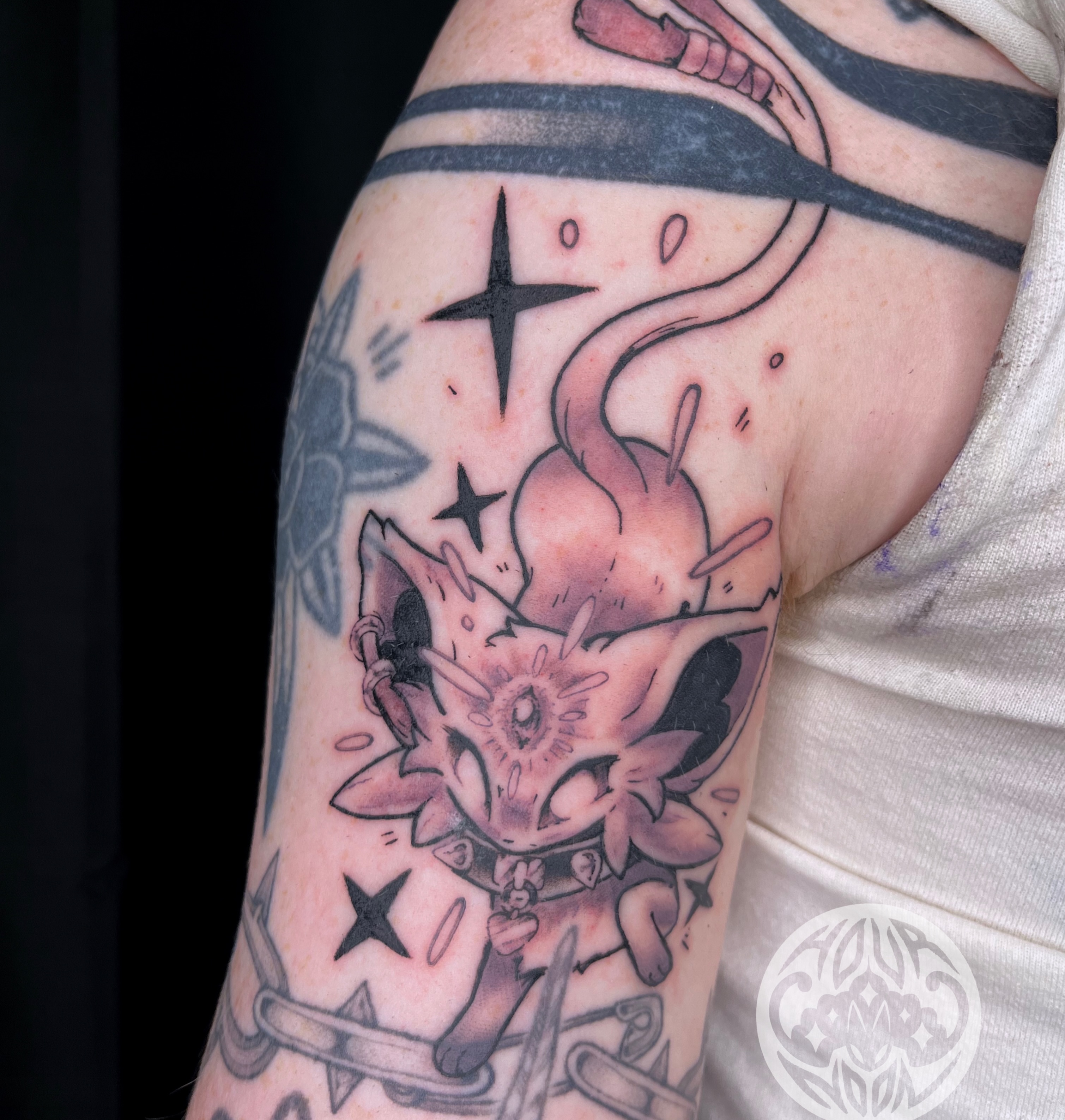 Tattoo by @hournoon β anime, dotwork