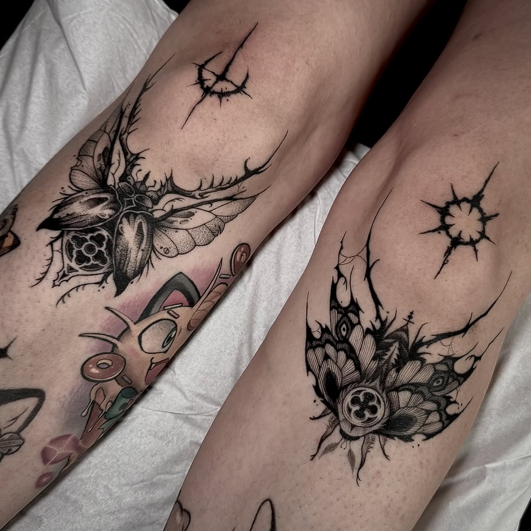 Tattoo by @mochitats — blackwork, dark_realism